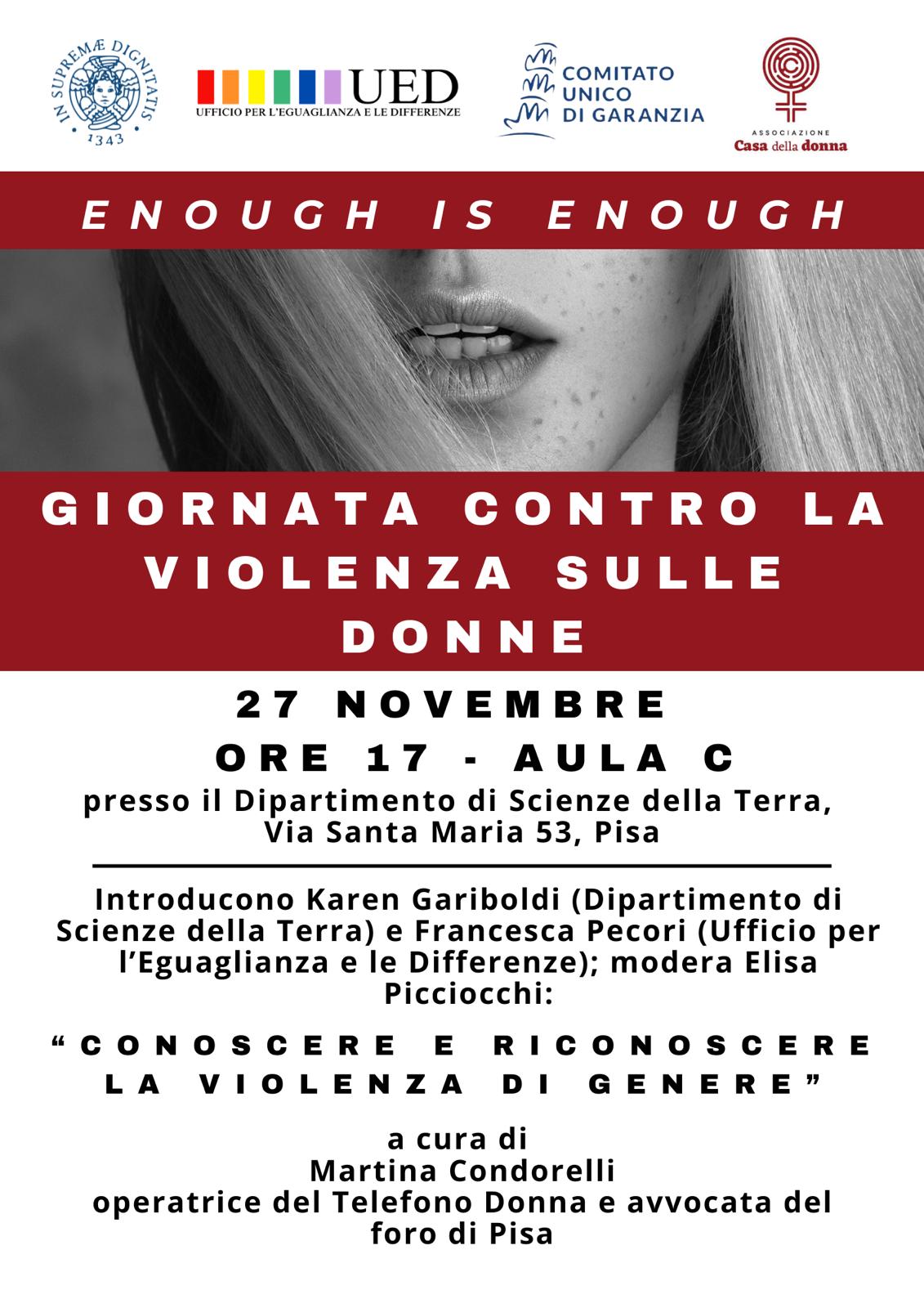 ENOUGH IS ENOUGH – Conoscere e riconoscere la violenza di genere – 27 novembre 2025