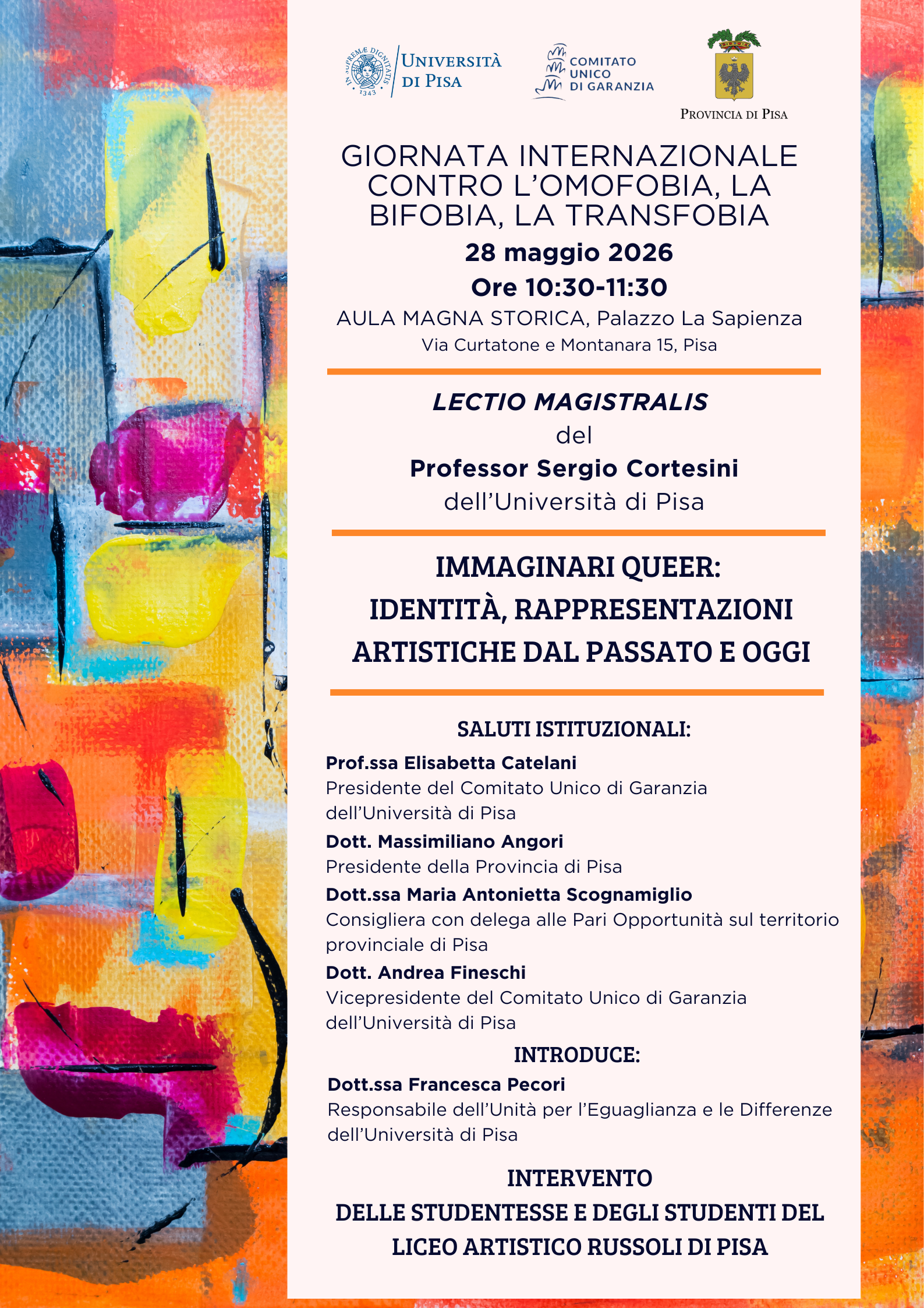 Immaginari Queer: identità, rappresentazioni artistiche dal passato e oggi – 28 maggio 2026, 10:30-11:30