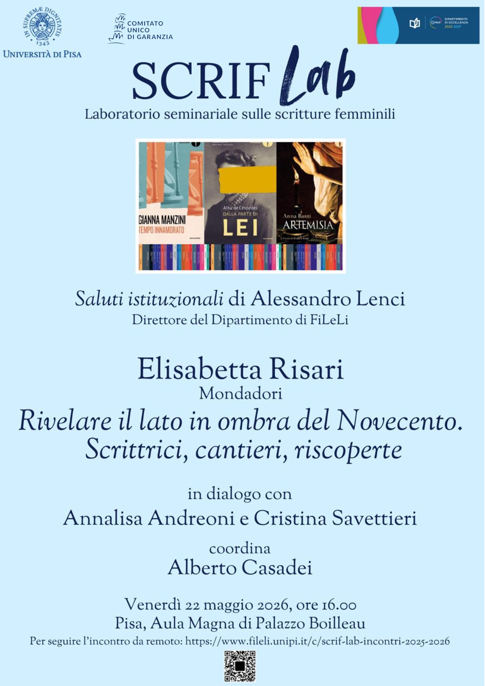 Scrif Lab – Laboratorio seminariale sulle scritture femminili